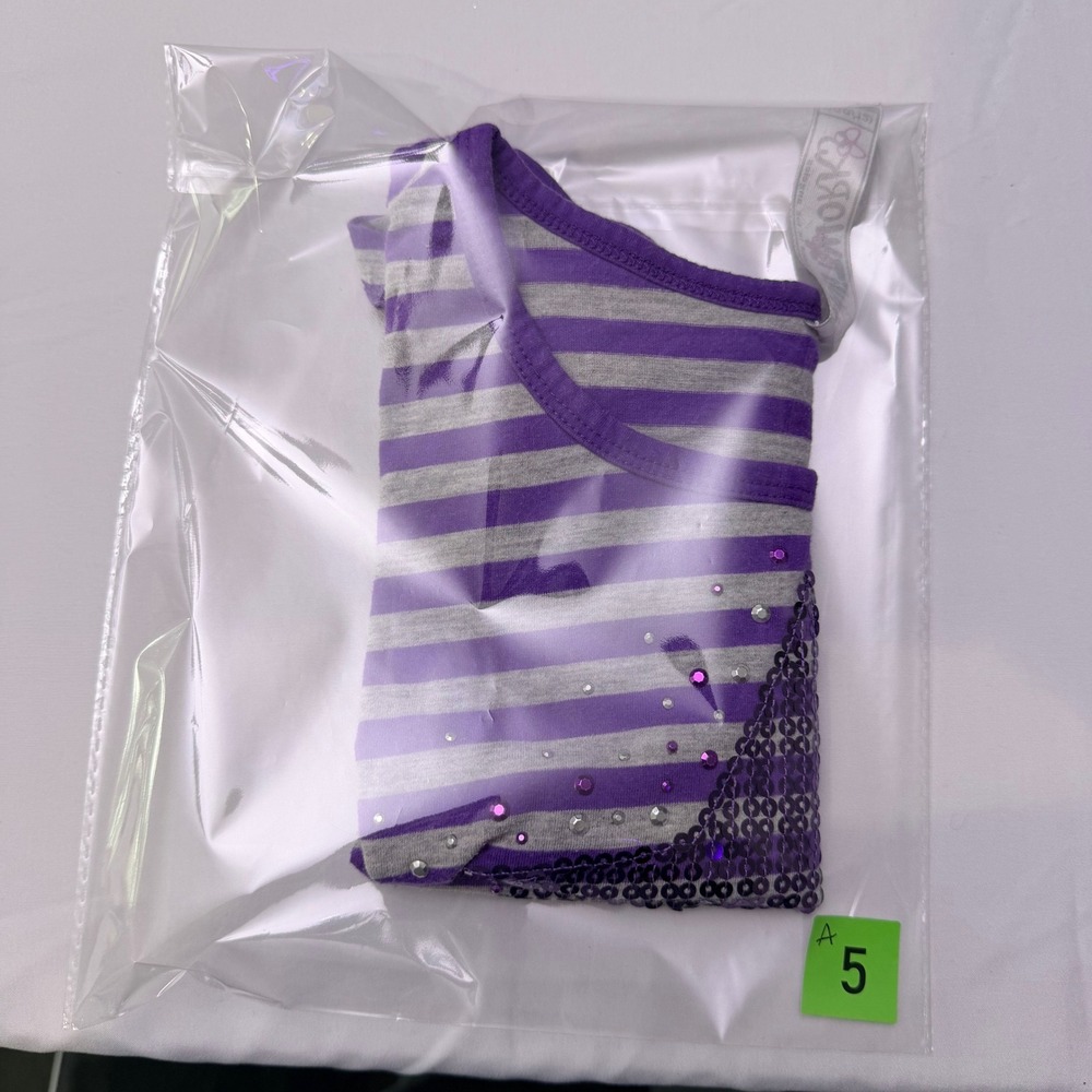 Knitworks Girls Purple‎ Striped Sequin Star Crop Top Shirt Size M 10/12 JCP1184K - Picture 9 of 9